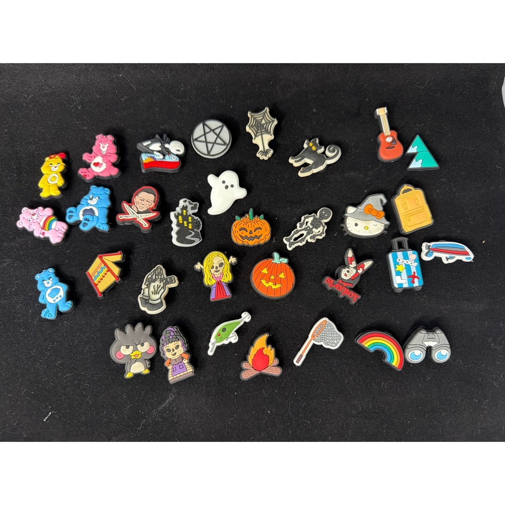 Mixed Lot Shoe Charms Care Bears Halloween Camping PVC Clog Decorations 30pc